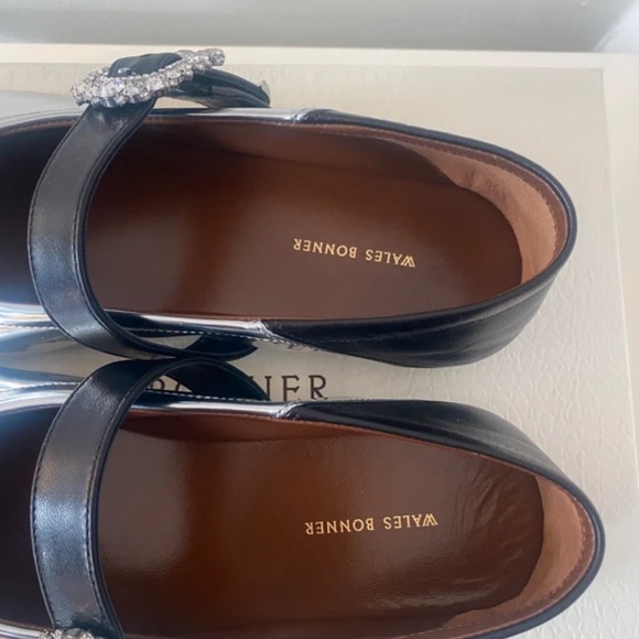 Wales Bonner Silver Flats with Black Embellished Strap - Picture 7 of 9